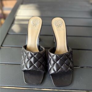 Vince Camuto Black Quilted Women's Slide Sandals